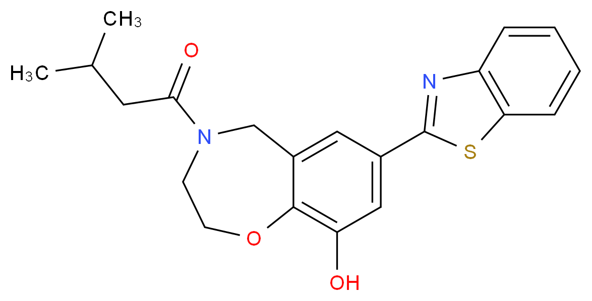 7-(1,3-benzothiazol-2-yl)-4-(3-methylbutanoyl)-2,3,4,5-tetrahydro-1,4-benzoxazepin-9-ol_Molecular_structure_CAS_)