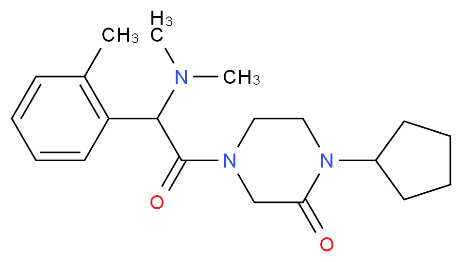 1-cyclopentyl-4-[(dimethylamino)(2-methylphenyl)acetyl]-2-piperazinone_Molecular_structure_CAS_)
