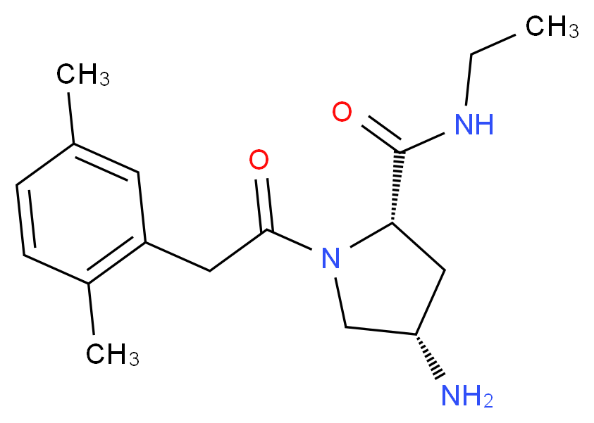 (2S,4S)-4-amino-1-[(2,5-dimethylphenyl)acetyl]-N-ethylpyrrolidine-2-carboxamide_Molecular_structure_CAS_)
