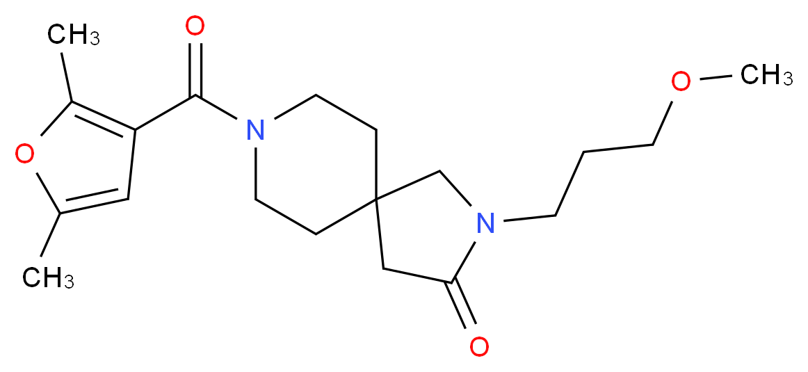8-(2,5-dimethyl-3-furoyl)-2-(3-methoxypropyl)-2,8-diazaspiro[4.5]decan-3-one_Molecular_structure_CAS_)
