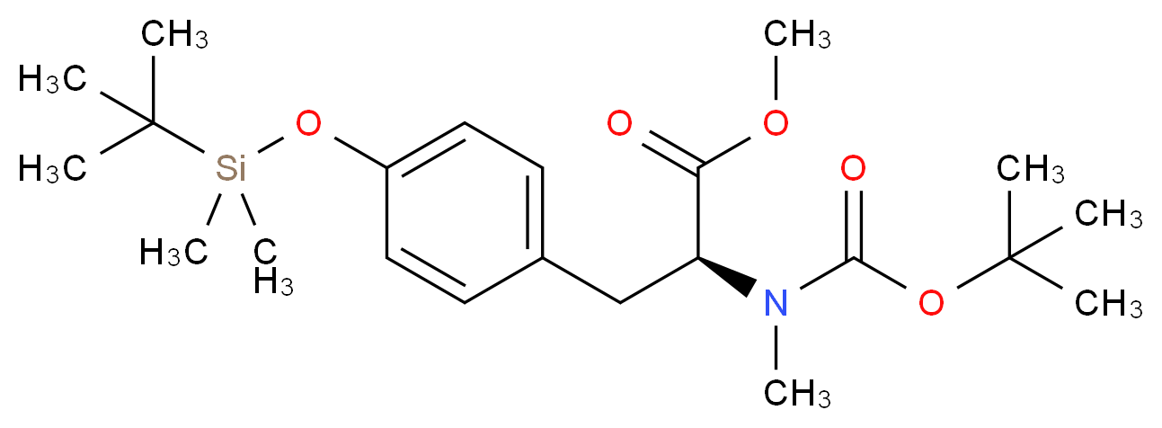O-tert-Butyldimethylsilyl-N-methyl-N-t-butoxycarbonyl-L-tyrosine, Methyl Ester_Molecular_structure_CAS_112196-58-4)
