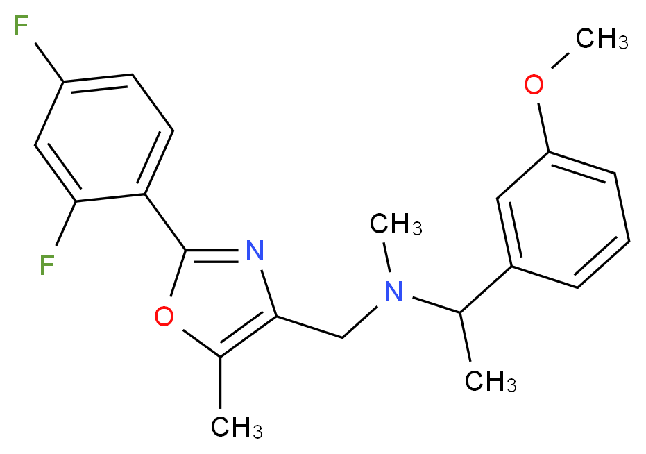 N-{[2-(2,4-difluorophenyl)-5-methyl-1,3-oxazol-4-yl]methyl}-1-(3-methoxyphenyl)-N-methylethanamine_Molecular_structure_CAS_)