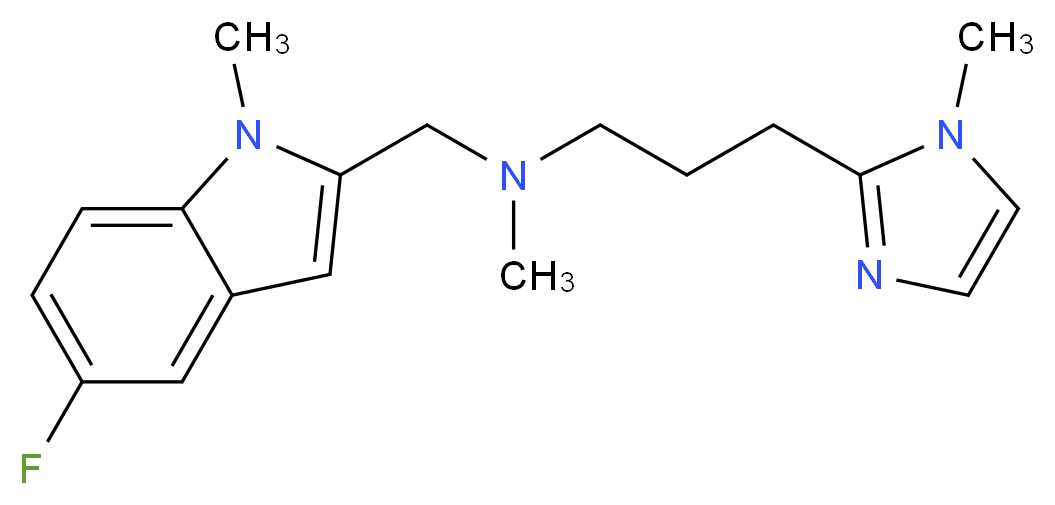 N-[(5-fluoro-1-methyl-1H-indol-2-yl)methyl]-N-methyl-3-(1-methyl-1H-imidazol-2-yl)propan-1-amine_Molecular_structure_CAS_)