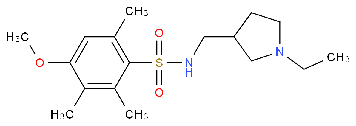 N-[(1-ethylpyrrolidin-3-yl)methyl]-4-methoxy-2,3,6-trimethylbenzenesulfonamide_Molecular_structure_CAS_)