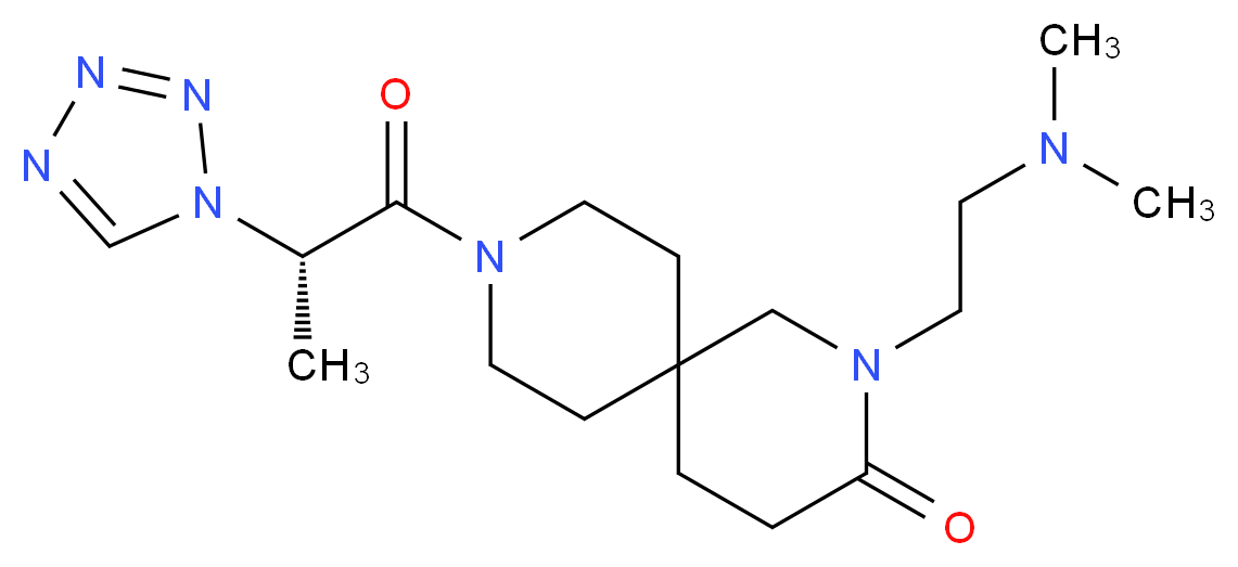 2-[2-(dimethylamino)ethyl]-9-[(2S)-2-(1H-tetrazol-1-yl)propanoyl]-2,9-diazaspiro[5.5]undecan-3-one_Molecular_structure_CAS_)