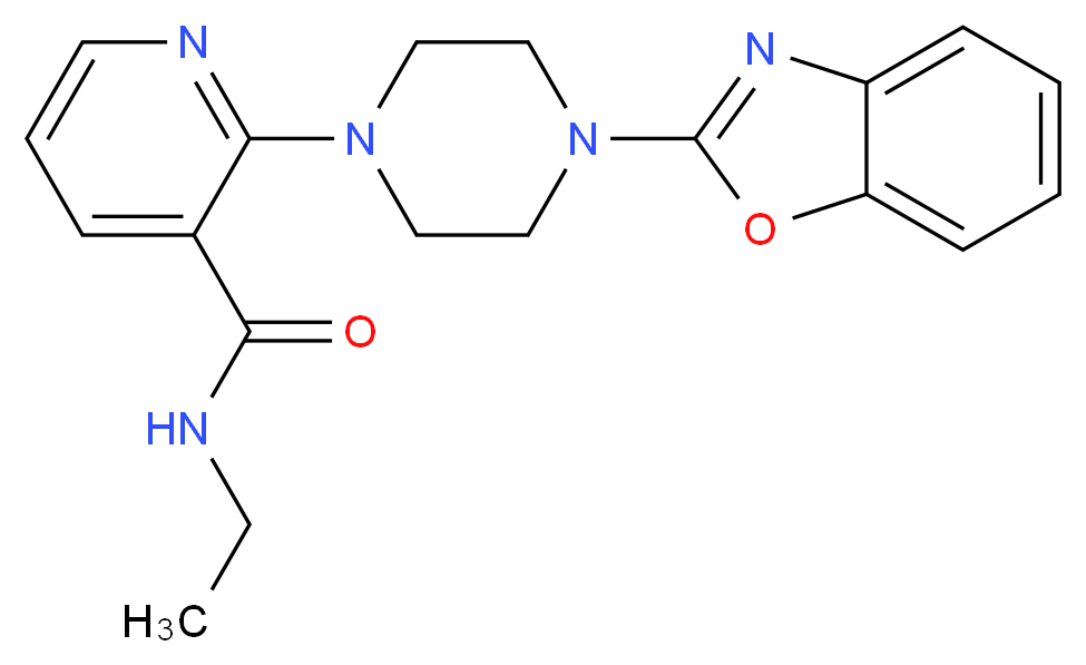 2-[4-(1,3-benzoxazol-2-yl)-1-piperazinyl]-N-ethylnicotinamide_Molecular_structure_CAS_)