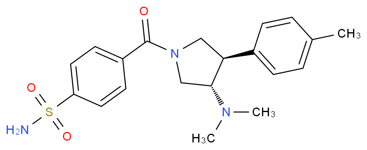4-{[(3S*,4R*)-3-(dimethylamino)-4-(4-methylphenyl)-1-pyrrolidinyl]carbonyl}benzenesulfonamide_Molecular_structure_CAS_)