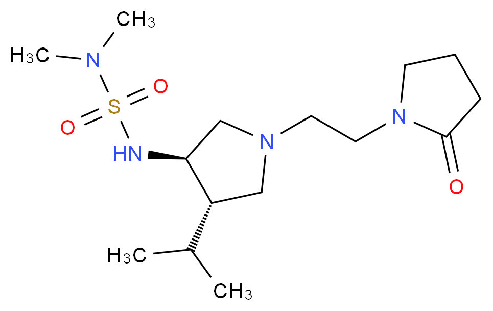 N'-{(3R*,4S*)-4-isopropyl-1-[2-(2-oxo-1-pyrrolidinyl)ethyl]-3-pyrrolidinyl}-N,N-dimethylsulfamide_Molecular_structure_CAS_)