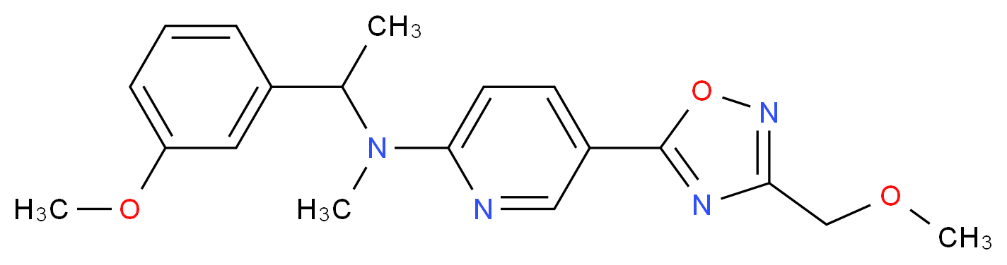 5-[3-(methoxymethyl)-1,2,4-oxadiazol-5-yl]-N-[1-(3-methoxyphenyl)ethyl]-N-methyl-2-pyridinamine_Molecular_structure_CAS_)