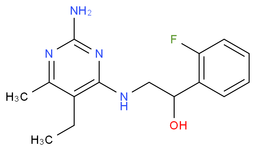 2-[(2-amino-5-ethyl-6-methylpyrimidin-4-yl)amino]-1-(2-fluorophenyl)ethanol_Molecular_structure_CAS_)