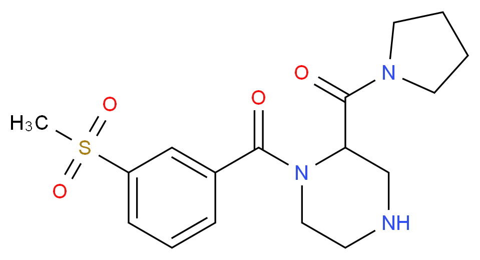 1-[3-(methylsulfonyl)benzoyl]-2-(1-pyrrolidinylcarbonyl)piperazine_Molecular_structure_CAS_)
