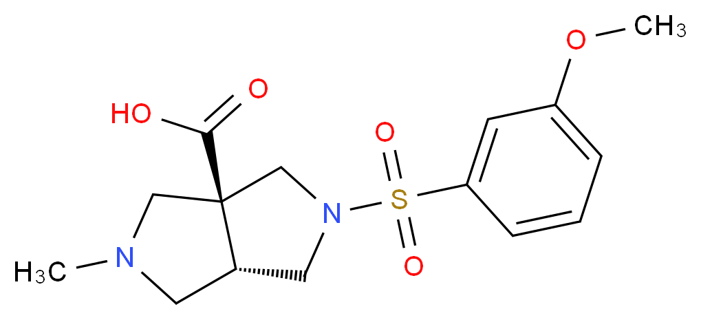 (3aS*,6aS*)-2-[(3-methoxyphenyl)sulfonyl]-5-methylhexahydropyrrolo[3,4-c]pyrrole-3a(1H)-carboxylic acid_Molecular_structure_CAS_)