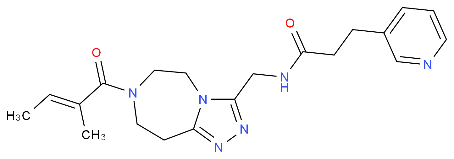 N-({7-[(2E)-2-methyl-2-butenoyl]-6,7,8,9-tetrahydro-5H-[1,2,4]triazolo[4,3-d][1,4]diazepin-3-yl}methyl)-3-(3-pyridinyl)propanamide_Molecular_structure_CAS_)