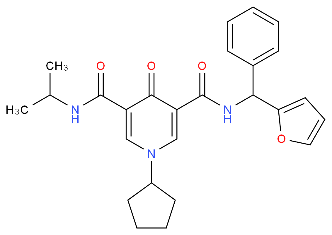 1-cyclopentyl-N-[2-furyl(phenyl)methyl]-N'-isopropyl-4-oxo-1,4-dihydro-3,5-pyridinedicarboxamide_Molecular_structure_CAS_)