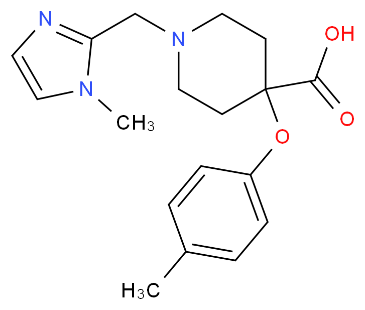 1-[(1-methyl-1H-imidazol-2-yl)methyl]-4-(4-methylphenoxy)piperidine-4-carboxylic acid_Molecular_structure_CAS_)