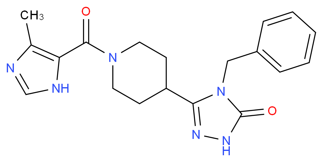 4-benzyl-5-{1-[(4-methyl-1H-imidazol-5-yl)carbonyl]-4-piperidinyl}-2,4-dihydro-3H-1,2,4-triazol-3-one_Molecular_structure_CAS_)