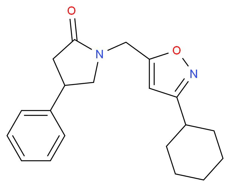1-[(3-cyclohexylisoxazol-5-yl)methyl]-4-phenylpyrrolidin-2-one_Molecular_structure_CAS_)