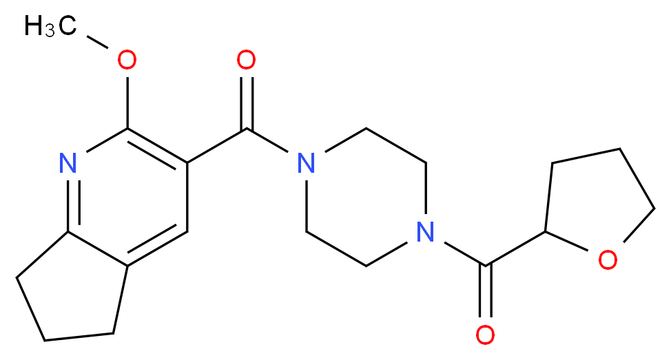 2-methoxy-3-{[4-(tetrahydro-2-furanylcarbonyl)-1-piperazinyl]carbonyl}-6,7-dihydro-5H-cyclopenta[b]pyridine_Molecular_structure_CAS_)
