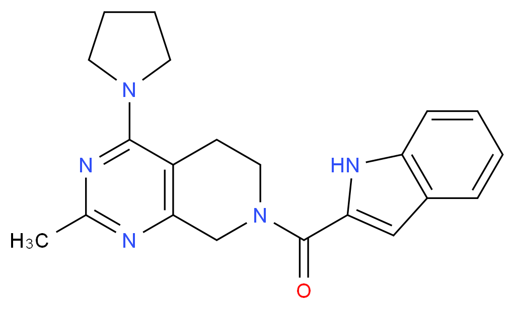 7-(1H-indol-2-ylcarbonyl)-2-methyl-4-pyrrolidin-1-yl-5,6,7,8-tetrahydropyrido[3,4-d]pyrimidine_Molecular_structure_CAS_)