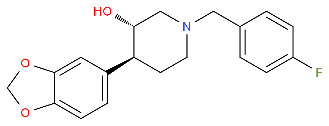 (3S*,4S*)-4-(1,3-benzodioxol-5-yl)-1-(4-fluorobenzyl)piperidin-3-ol_Molecular_structure_CAS_)