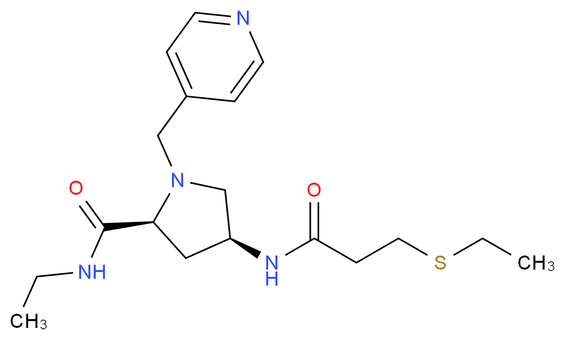 (4S)-N-ethyl-4-{[3-(ethylthio)propanoyl]amino}-1-(pyridin-4-ylmethyl)-L-prolinamide_Molecular_structure_CAS_)