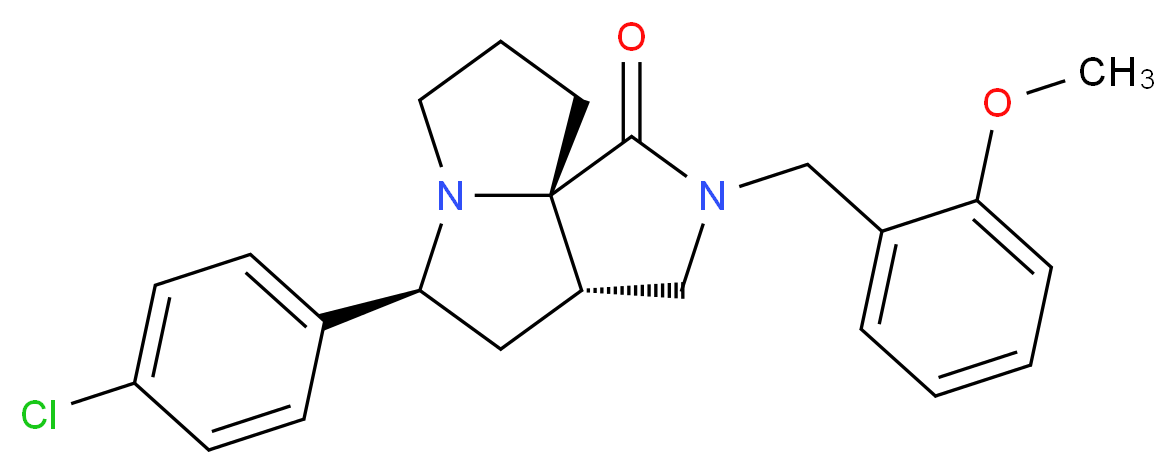 (3aS*,5S*,9aS*)-5-(4-chlorophenyl)-2-(2-methoxybenzyl)hexahydro-7H-pyrrolo[3,4-g]pyrrolizin-1(2H)-one_Molecular_structure_CAS_)
