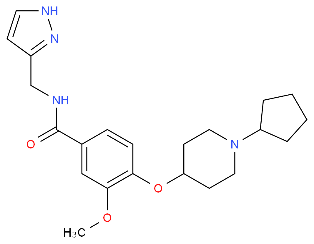 4-[(1-cyclopentylpiperidin-4-yl)oxy]-3-methoxy-N-(1H-pyrazol-3-ylmethyl)benzamide_Molecular_structure_CAS_)