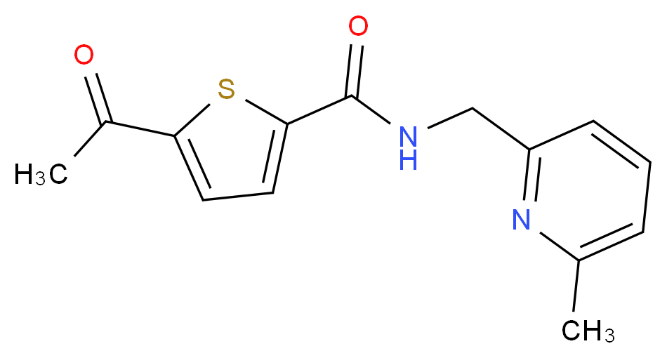5-acetyl-N-[(6-methyl-2-pyridinyl)methyl]-2-thiophenecarboxamide_Molecular_structure_CAS_)