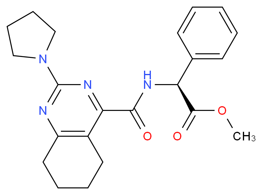 methyl (2S)-phenyl({[2-(1-pyrrolidinyl)-5,6,7,8-tetrahydro-4-quinazolinyl]carbonyl}amino)acetate_Molecular_structure_CAS_)