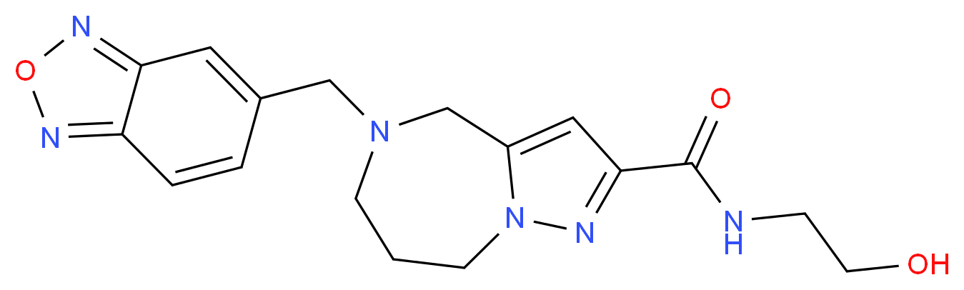 5-(2,1,3-benzoxadiazol-5-ylmethyl)-N-(2-hydroxyethyl)-5,6,7,8-tetrahydro-4H-pyrazolo[1,5-a][1,4]diazepine-2-carboxamide_Molecular_structure_CAS_)