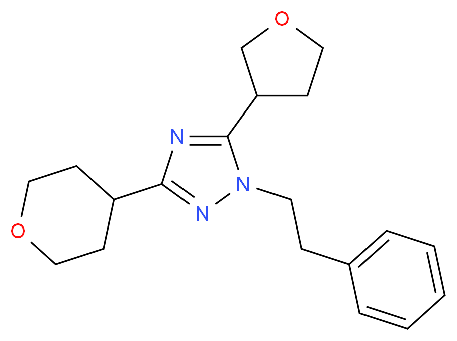 1-(2-phenylethyl)-5-(tetrahydrofuran-3-yl)-3-(tetrahydro-2H-pyran-4-yl)-1H-1,2,4-triazole_Molecular_structure_CAS_)