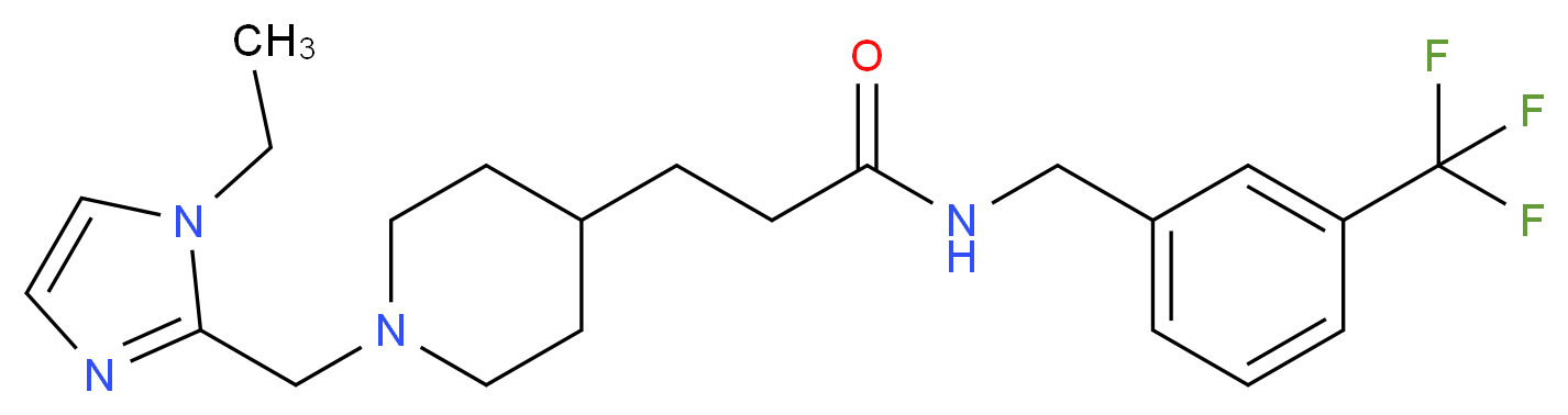 3-{1-[(1-ethyl-1H-imidazol-2-yl)methyl]-4-piperidinyl}-N-[3-(trifluoromethyl)benzyl]propanamide_Molecular_structure_CAS_)