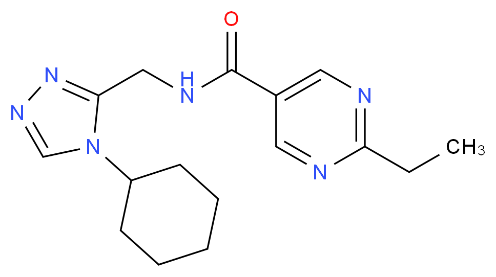 N-[(4-cyclohexyl-4H-1,2,4-triazol-3-yl)methyl]-2-ethyl-5-pyrimidinecarboxamide_Molecular_structure_CAS_)
