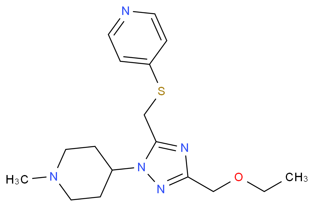 4-({[3-(ethoxymethyl)-1-(1-methylpiperidin-4-yl)-1H-1,2,4-triazol-5-yl]methyl}thio)pyridine_Molecular_structure_CAS_)