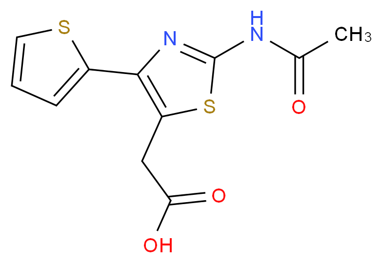 2-(2-acetamido-4-(thiophen-2-yl)thiazol-5-yl)acetic acid_Molecular_structure_CAS_)