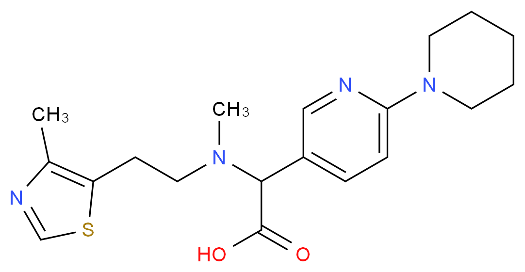 {methyl[2-(4-methyl-1,3-thiazol-5-yl)ethyl]amino}(6-piperidin-1-ylpyridin-3-yl)acetic acid_Molecular_structure_CAS_)
