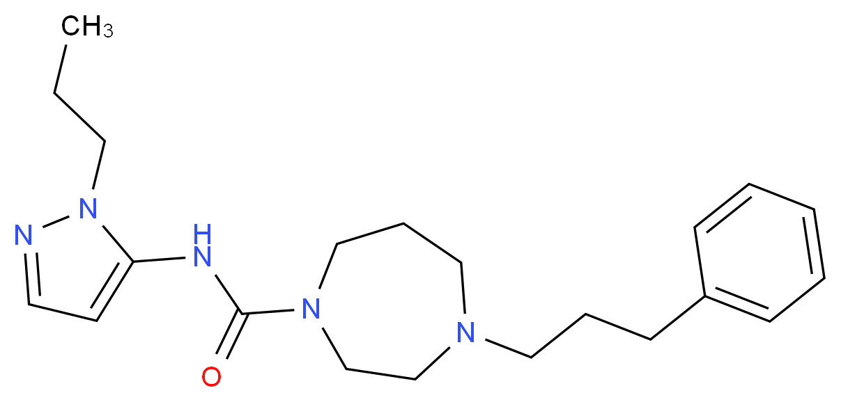 4-(3-phenylpropyl)-N-(1-propyl-1H-pyrazol-5-yl)-1,4-diazepane-1-carboxamide_Molecular_structure_CAS_)