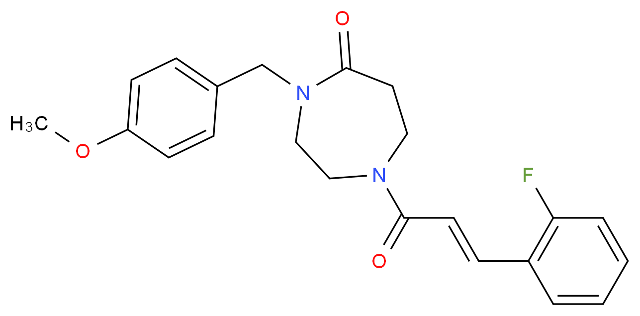 1-[(2E)-3-(2-fluorophenyl)-2-propenoyl]-4-(4-methoxybenzyl)-1,4-diazepan-5-one_Molecular_structure_CAS_)