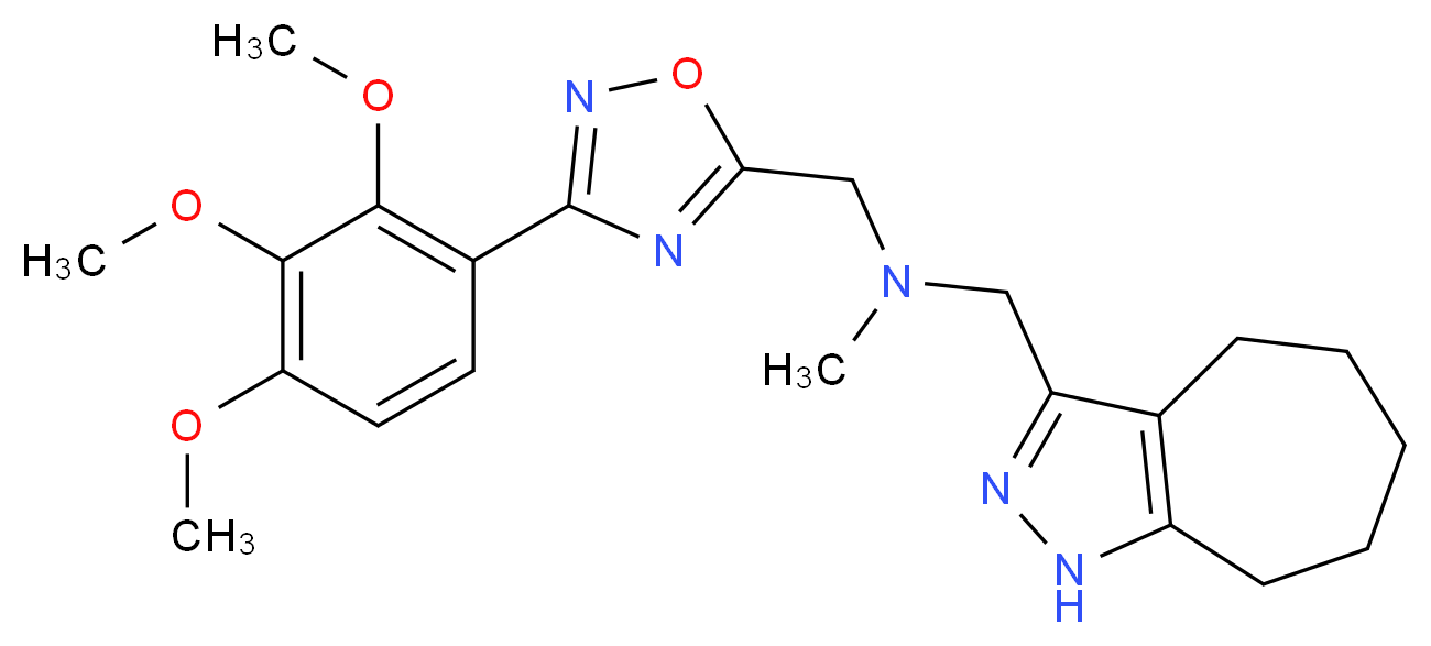 (1,4,5,6,7,8-hexahydrocyclohepta[c]pyrazol-3-ylmethyl)methyl{[3-(2,3,4-trimethoxyphenyl)-1,2,4-oxadiazol-5-yl]methyl}amine_Molecular_structure_CAS_)