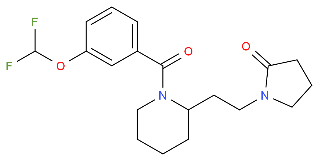 1-(2-{1-[3-(difluoromethoxy)benzoyl]-2-piperidinyl}ethyl)-2-pyrrolidinone_Molecular_structure_CAS_)