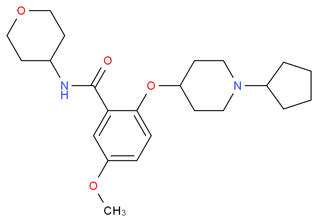 2-[(1-cyclopentyl-4-piperidinyl)oxy]-5-methoxy-N-(tetrahydro-2H-pyran-4-yl)benzamide_Molecular_structure_CAS_)