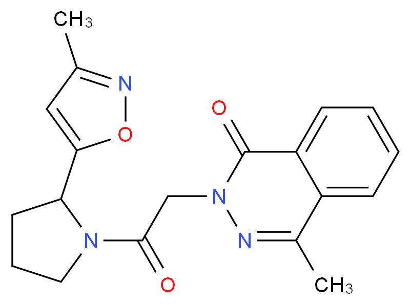 4-methyl-2-{2-[2-(3-methyl-5-isoxazolyl)-1-pyrrolidinyl]-2-oxoethyl}-1(2H)-phthalazinone_Molecular_structure_CAS_)