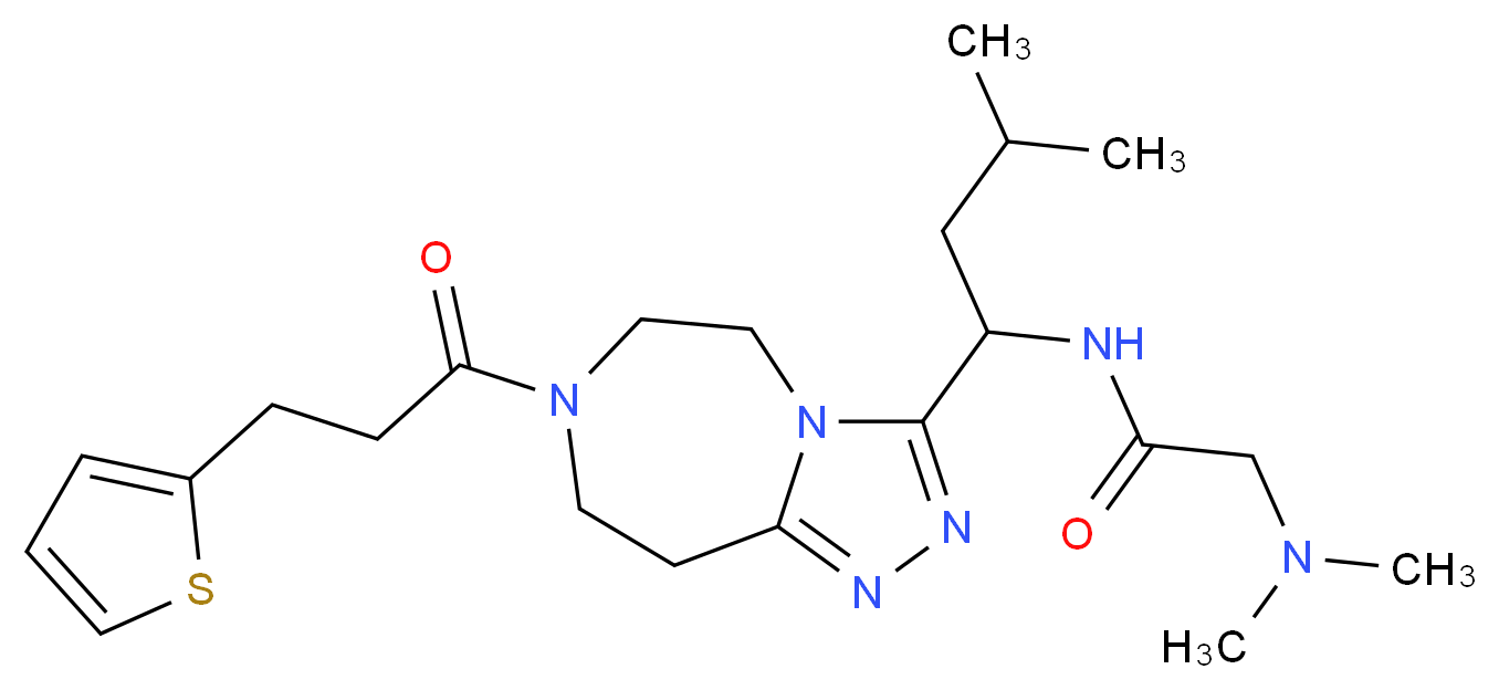 N~2~,N~2~-dimethyl-N~1~-(3-methyl-1-{7-[3-(2-thienyl)propanoyl]-6,7,8,9-tetrahydro-5H-[1,2,4]triazolo[4,3-d][1,4]diazepin-3-yl}butyl)glycinamide_Molecular_structure_CAS_)