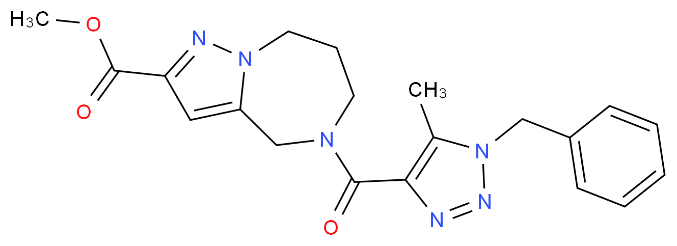 methyl 5-[(1-benzyl-5-methyl-1H-1,2,3-triazol-4-yl)carbonyl]-5,6,7,8-tetrahydro-4H-pyrazolo[1,5-a][1,4]diazepine-2-carboxylate_Molecular_structure_CAS_)