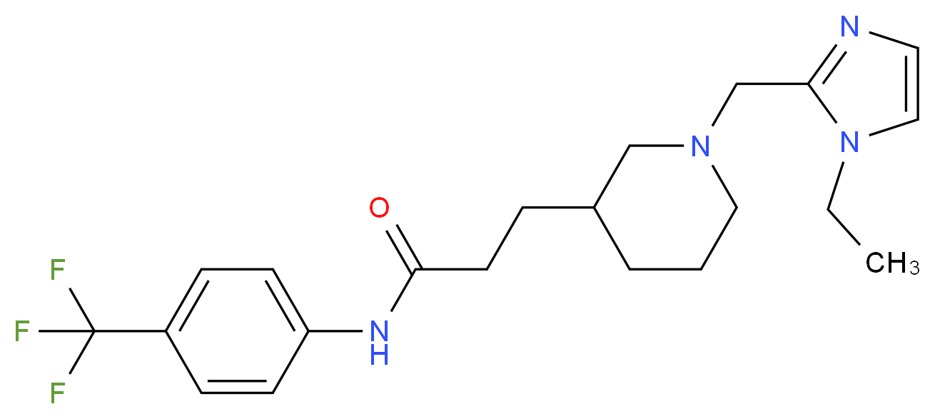 3-{1-[(1-ethyl-1H-imidazol-2-yl)methyl]-3-piperidinyl}-N-[4-(trifluoromethyl)phenyl]propanamide_Molecular_structure_CAS_)