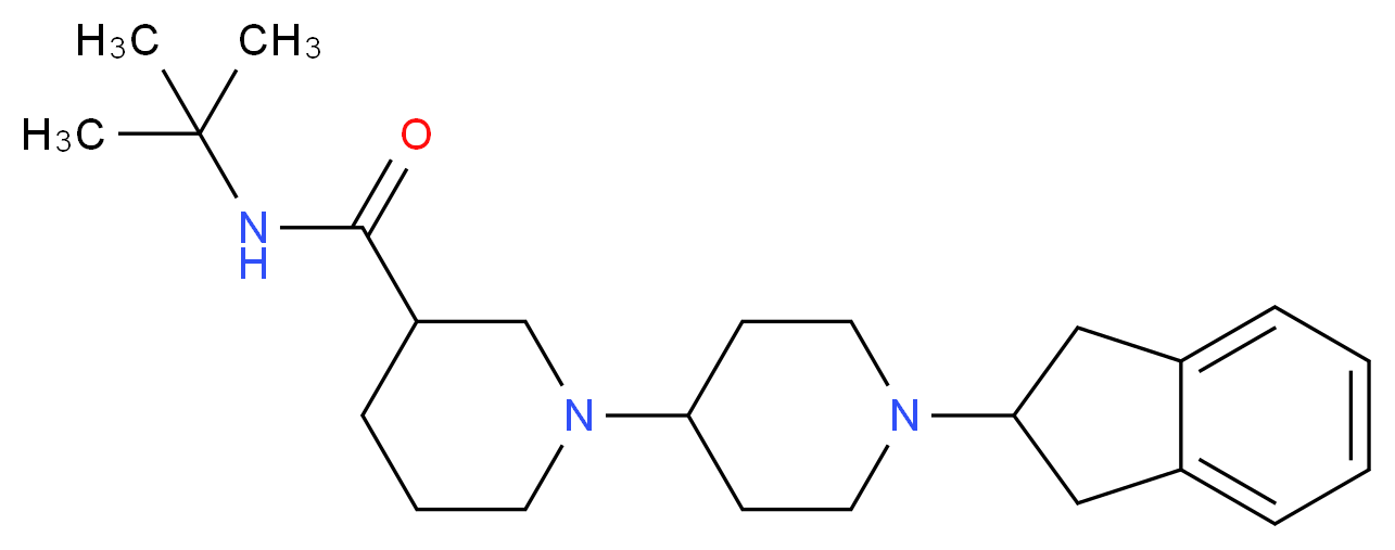 N-(tert-butyl)-1'-(2,3-dihydro-1H-inden-2-yl)-1,4'-bipiperidine-3-carboxamide_Molecular_structure_CAS_)