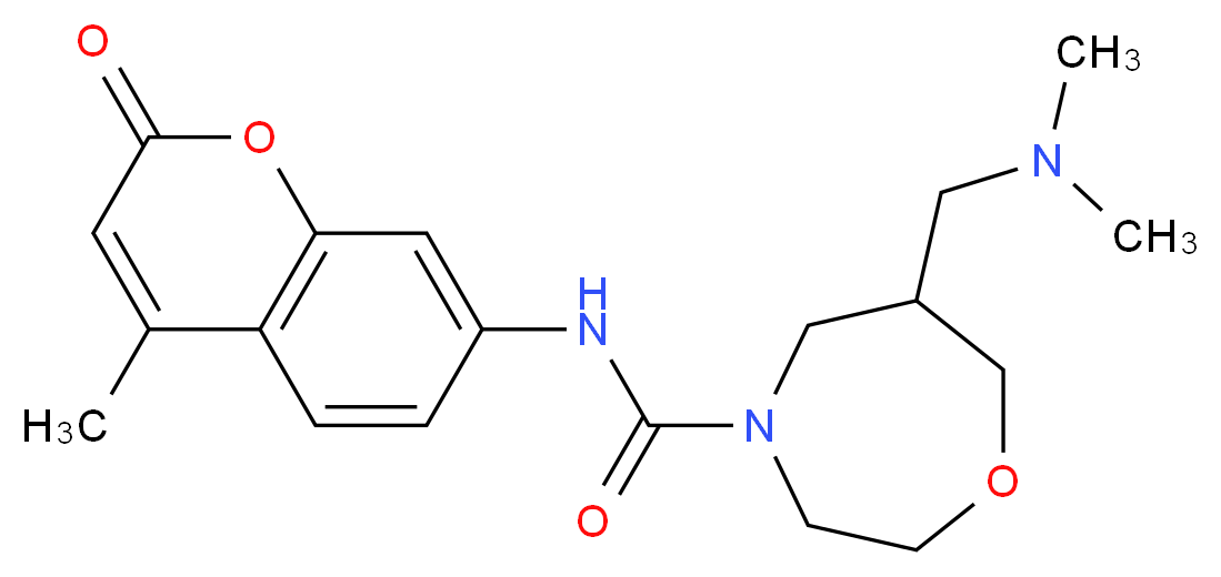 6-[(dimethylamino)methyl]-N-(4-methyl-2-oxo-2H-chromen-7-yl)-1,4-oxazepane-4-carboxamide_Molecular_structure_CAS_)