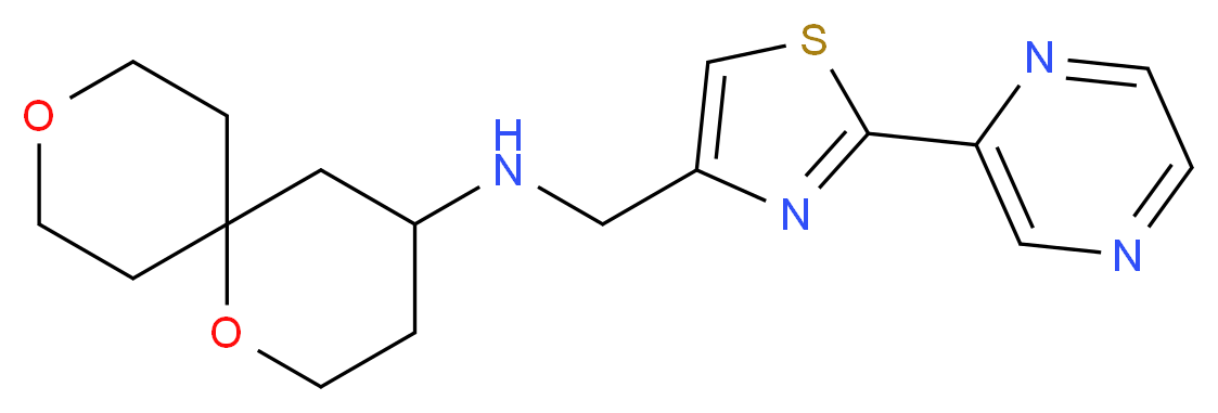1,9-dioxaspiro[5.5]undec-4-yl[(2-pyrazin-2-yl-1,3-thiazol-4-yl)methyl]amine_Molecular_structure_CAS_)