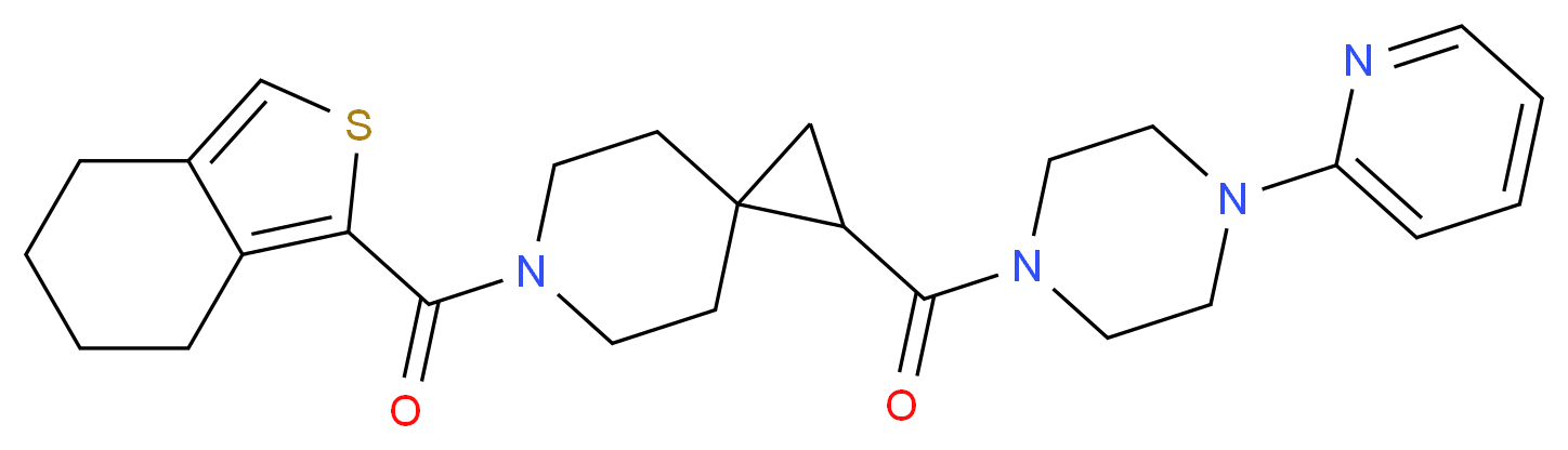 1-{[4-(2-pyridinyl)-1-piperazinyl]carbonyl}-6-(4,5,6,7-tetrahydro-2-benzothien-1-ylcarbonyl)-6-azaspiro[2.5]octane_Molecular_structure_CAS_)