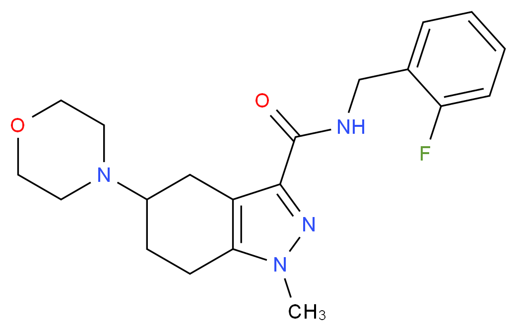 N-(2-fluorobenzyl)-1-methyl-5-(4-morpholinyl)-4,5,6,7-tetrahydro-1H-indazole-3-carboxamide_Molecular_structure_CAS_)